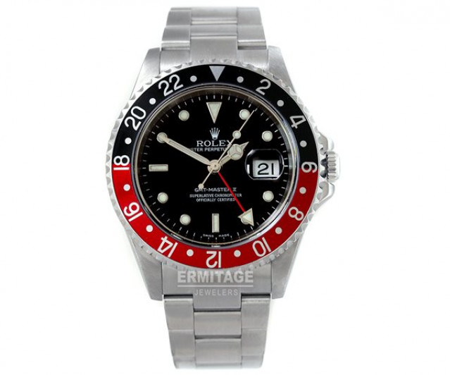 Pre-Owned Rolex GMT-Master II 16710 Black & Red Coke Style